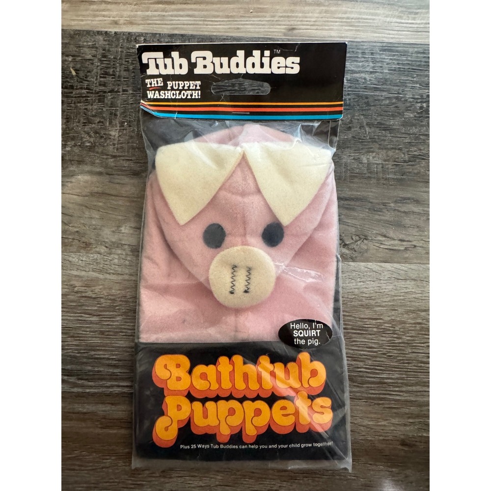 Vintage Sealed 1982 TUB BUDDIES Baby Einstein Puppet PIG Made In USA